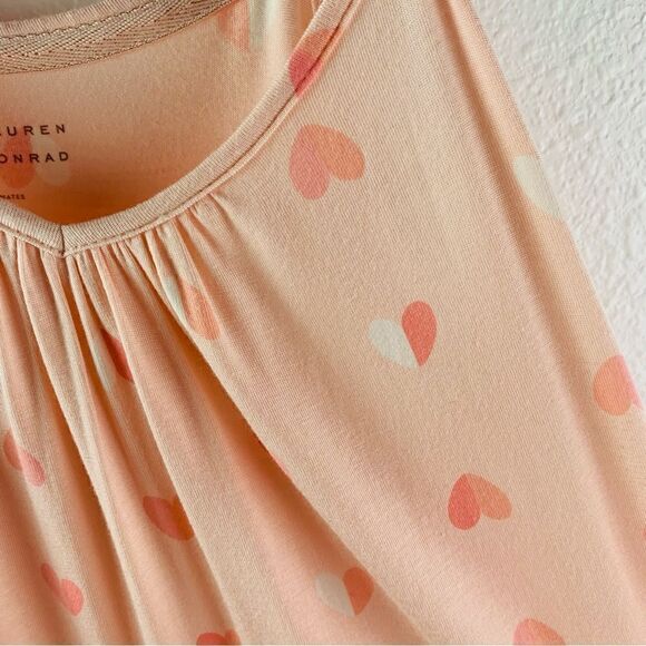 Lauren Conrad Peach Hearts Nightgown - Picture 2 of 3